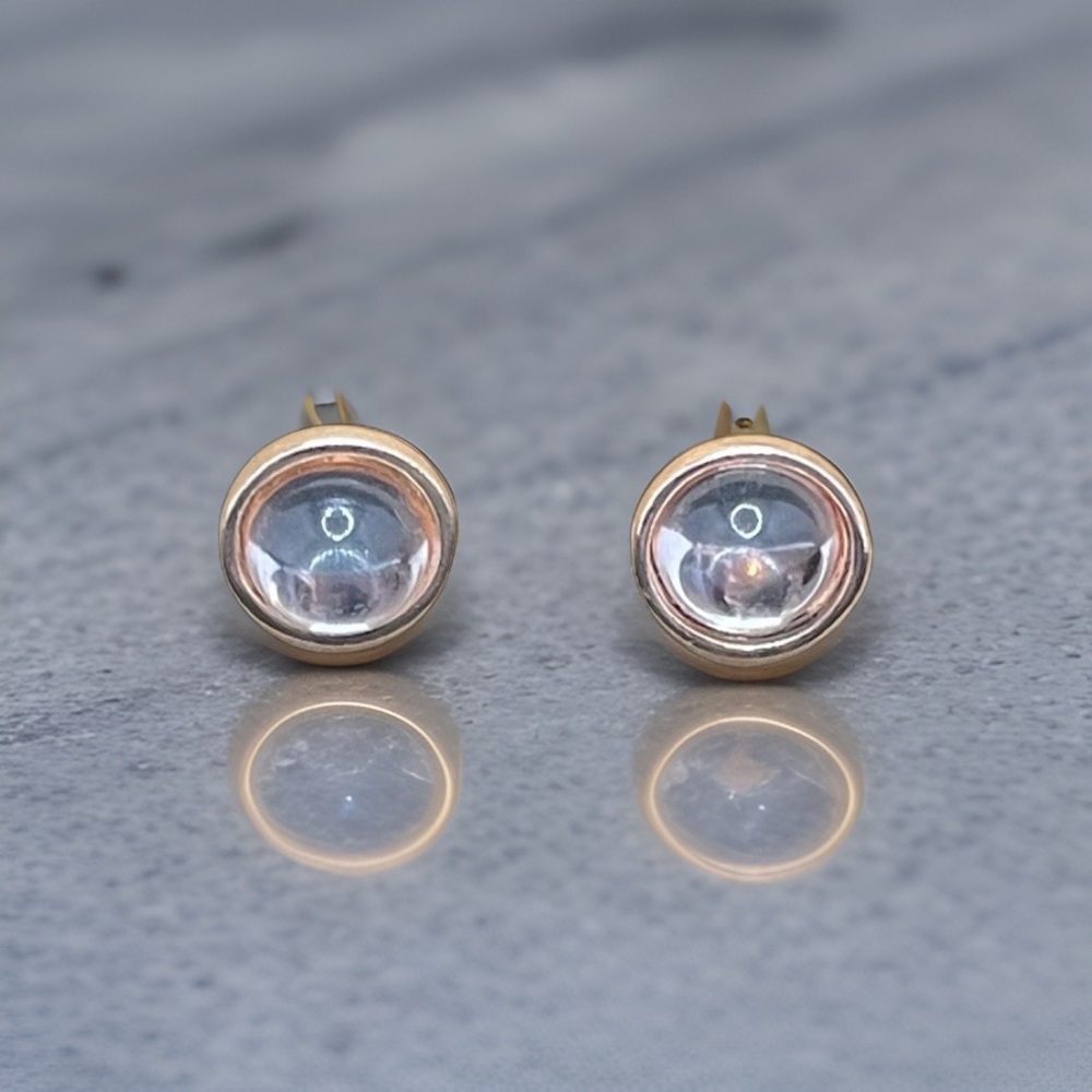 Rose Gold Double Circle Post Earrings
